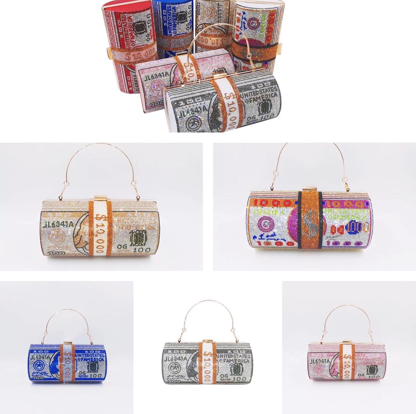 Luxury Money Bag Link Oval Clutch